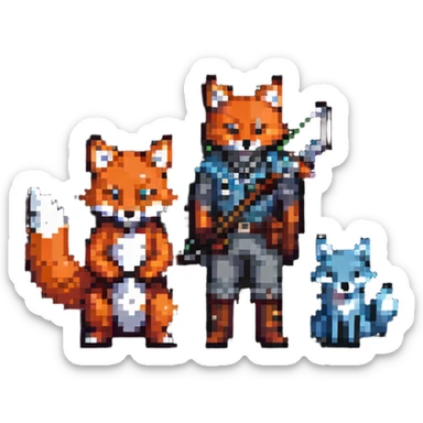 archer and fox together sticker