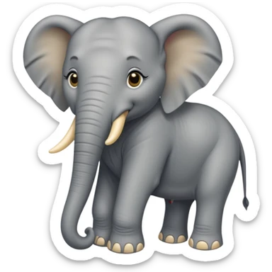 A three legged prima-donna elephant with piercings. sticker