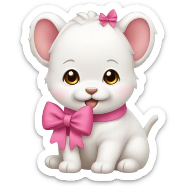  ྀིྀི baby animals with bow sticker