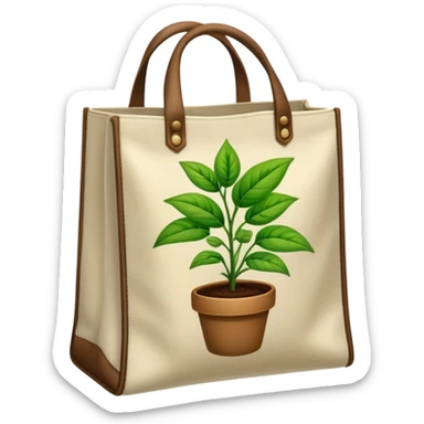 a bag with a picture of a plant on it sticker