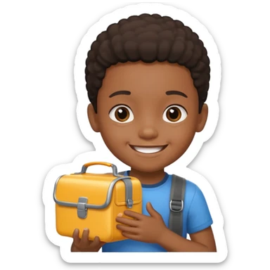 balck child with lunchbox sticker