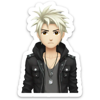 Cute Edgy Attractive Anime Punk Male Character sticker