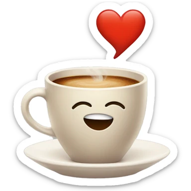 Hot coffee with heart  sticker