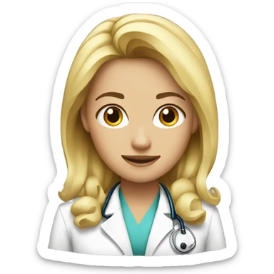 pretty blonde woman doctor  sticker
