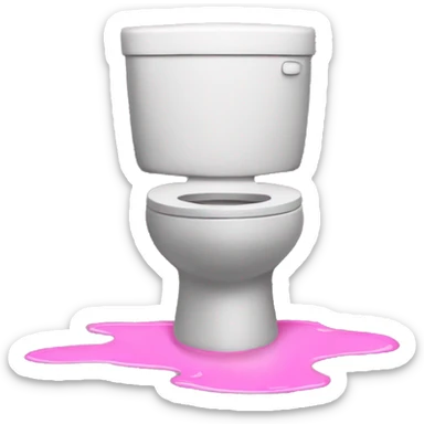 Toilet with pink water sticker