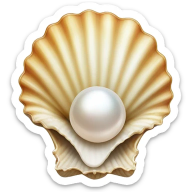 Seashell with a pearl inside sticker