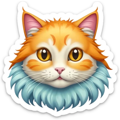 fish crossed with a cat sticker