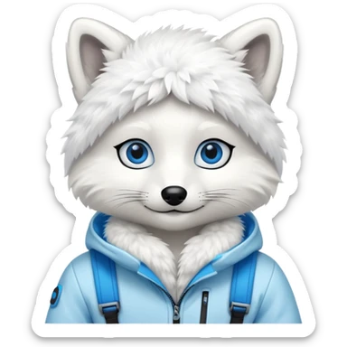 Snowboarder Arctic Fox sticker
