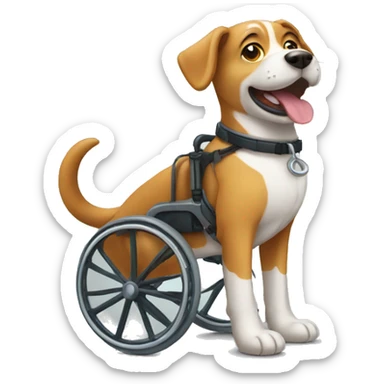 a dog in a wheelchair sticker
