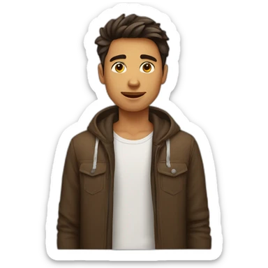 Jeune homme brun expressif sticker