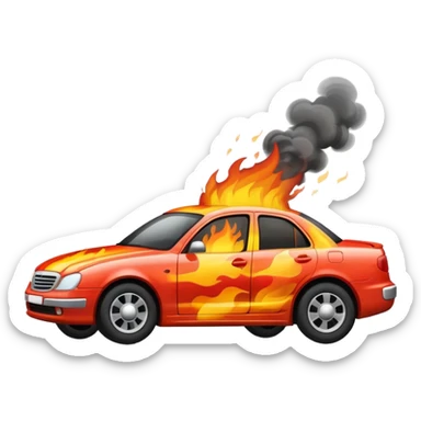 Car burning sticker