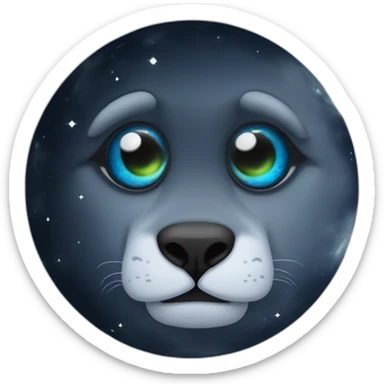 Een wereldbol met ogen en ene mond sticker