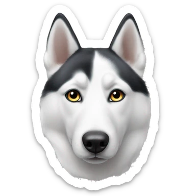 Black and white husky with heterochromia eyes sticker
