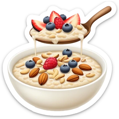 Porridge with fruit and nuts sticker