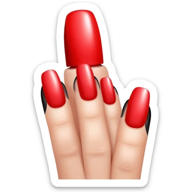 red nail polish, glossy finish, bright and saturated red, smooth gradient, minimal details, clean and shiny sticker