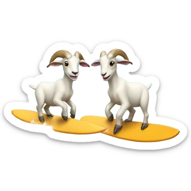Two sea goats surfing  sticker