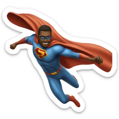 outdoor portrait of a man flying through the air superhero sticker