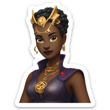 "Technomancy is the use of magic or mystical powers to control and manipulate technology” + "It's kind of like cyberpunk magic or how in some games, characters hack into systems using magic." 🖥️⚡🧙‍♂️ Make a ancient vampire technomancy goddess sticker