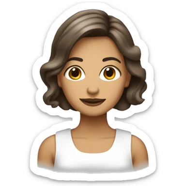 hazme una muchacha con pelo lacio café y que sea blanca sticker