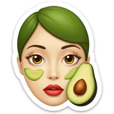 Aguacate con labios muy grandes sticker