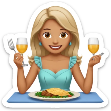 Create a person having dinner. sticker