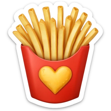 French fries in heart shape sticker