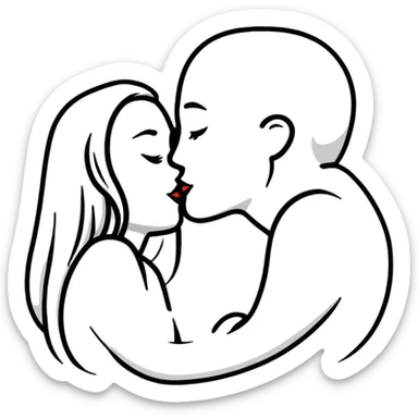 Russian and Mexican couple kissing sticker