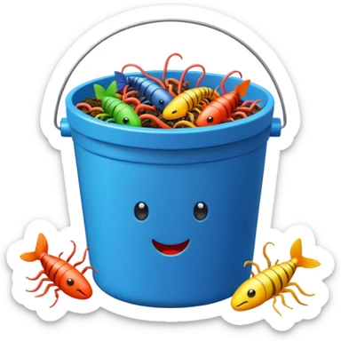 fake bait bucket fishing sticker