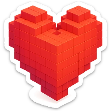 Heart red sticker