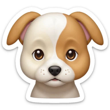 a white beagle x maltese x chi dog the size of a kelpie with light brown ears and a light brown patch on one eye sticker