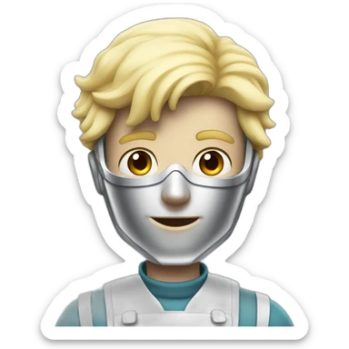 Blonde Guy maid robot sticker