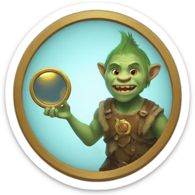 A troll with a magic mirror sticker