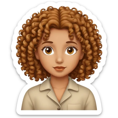 girl with tan  skin and curly hair sticker