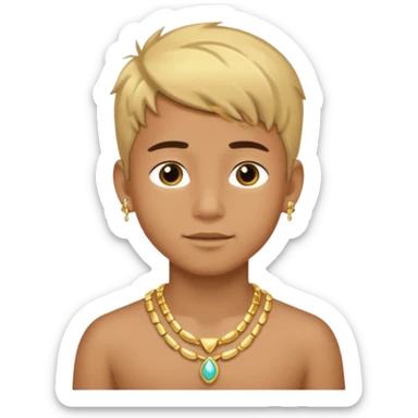 boy wearing jewelry outdoors sticker