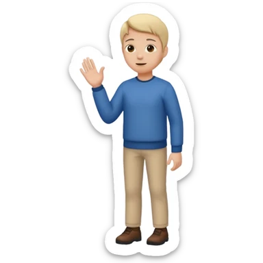 person facing right full body talking with hands out side view  sticker