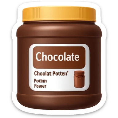 chocolate protein powder jar labeled chocolate picure icon sticker