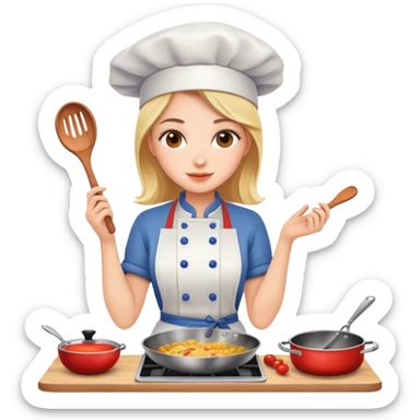 beautiful girl cooks sticker