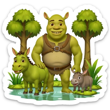 Starter pack shrek  sticker