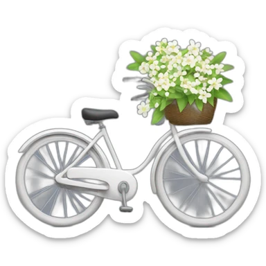Bicycle with one tyre as jasmine flower sticker