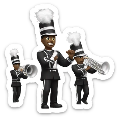 marching band black white sticker