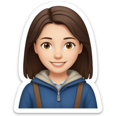 brunette scandinavian girl with scandinavian clothes sticker