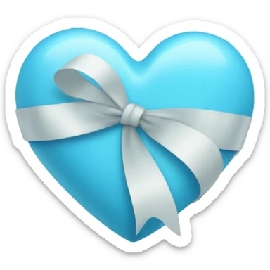 Baby blue heart with ribbon around it  sticker