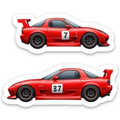 Mazda rx 7 carr drifting emoji sticker