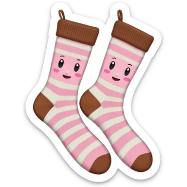 Soft pink and brown cozy socks sticker