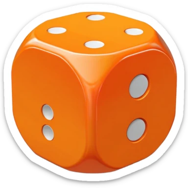 12-sided dice orange sticker
