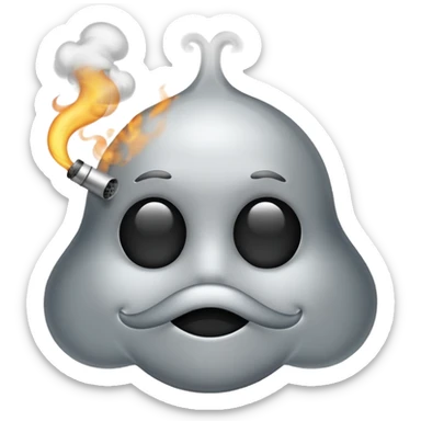 Cool emoji exhaling smoke sticker