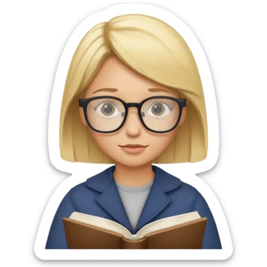 blondie horse read book with glasses sticker