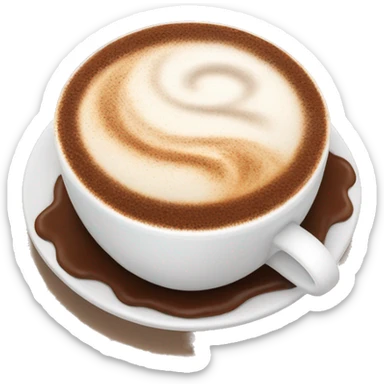 Cappuccino with frothy milk and sprinkled cocoa on top sticker