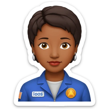 Mae Jemison with dark brown hair sticker