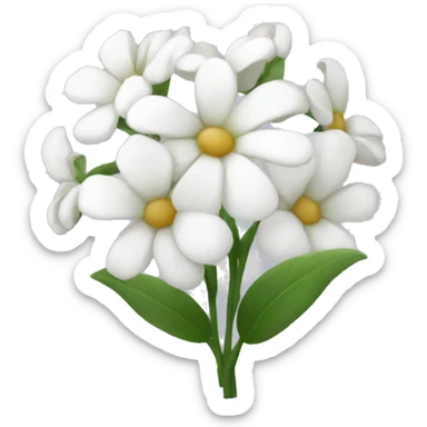 white flowers  sticker